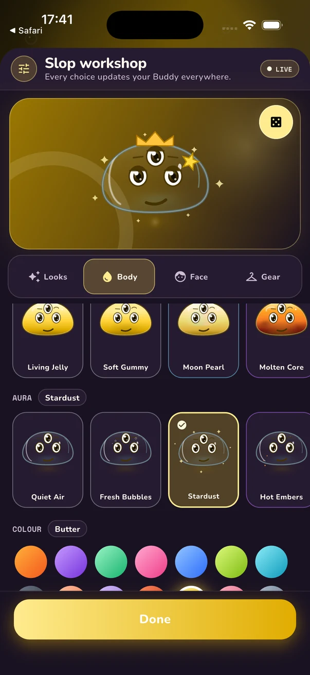 Slop workshop character customization